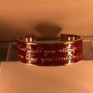 RED&SILVER Rustic Cuff “What Would You..” Bracelet